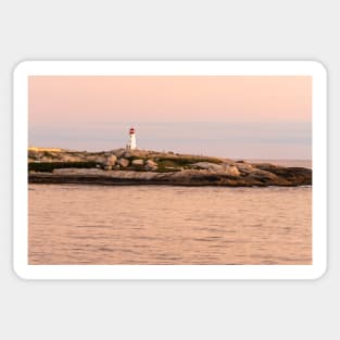 Peggy's Cove lighthouse at sunset Sticker